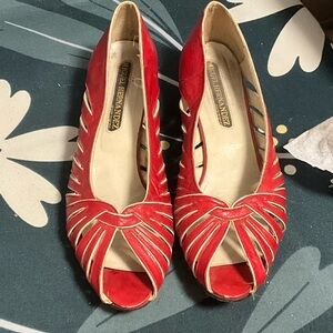 Vintage made in Spain leather wedge